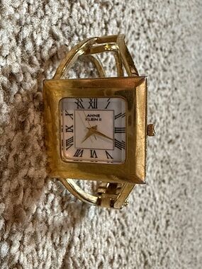 Anne Klein Gold-Tone Square Dial Bracelet Watch